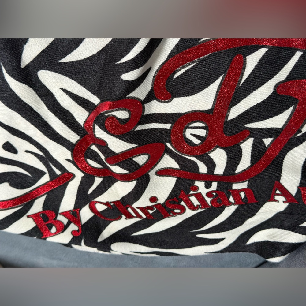 Ed Hardy Christian Audigier Zebra Tiger Print Scarf - Picture 4 of 5